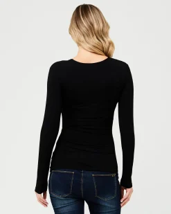 Embrace Long Sleeve Nursing Top Black