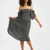 Emmy Shirred Dress Black / Natural