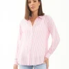 Emmy Stripe Shirt Bubble Gum / White