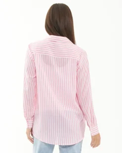 Emmy Stripe Shirt Bubble Gum / White