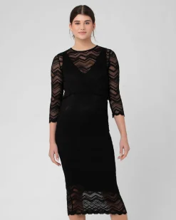 Eve Lace Nursing Dress Black