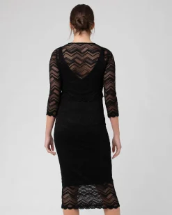 Eve Lace Nursing Dress Black