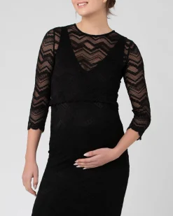 Eve Lace Nursing Dress Black
