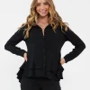 Evelyn Peplum Shirt  Black