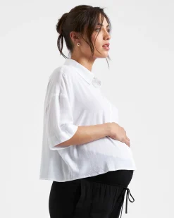 Farrah Crop Shirt  White