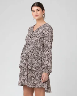 Florence Layered Dress  Black / Dusty Pink