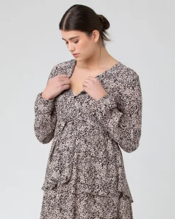 Florence Layered Dress  Black / Dusty Pink