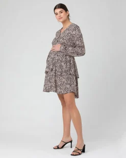 Florence Layered Dress  Black / Dusty Pink