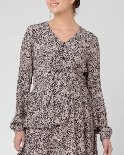 Florence Layered Dress  Black / Dusty Pink