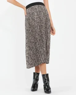 Florence Pleat Skirt Black / Dusty Pink