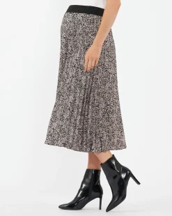 Florence Pleat Skirt Black / Dusty Pink