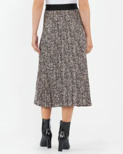 Florence Pleat Skirt Black / Dusty Pink