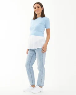 Franki Detachable Nursing Knit Sky Blue