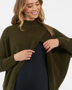Hallie Cross Over Knit Khaki