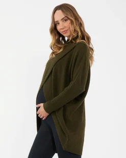 Hallie Cross Over Knit Khaki