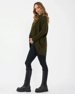 Hallie Cross Over Knit Khaki