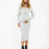Heidi Nursing Knit Dress  Snow Marle