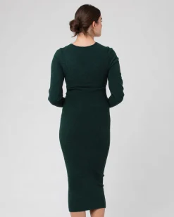 Heidi Nursing Knit Dress  Forest