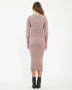 Heidi Nursing Knit Dress  Pink Marle