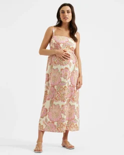 Hope Tie Back Linen Dress  Natural