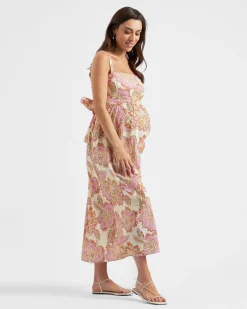 Hope Tie Back Linen Dress  Natural