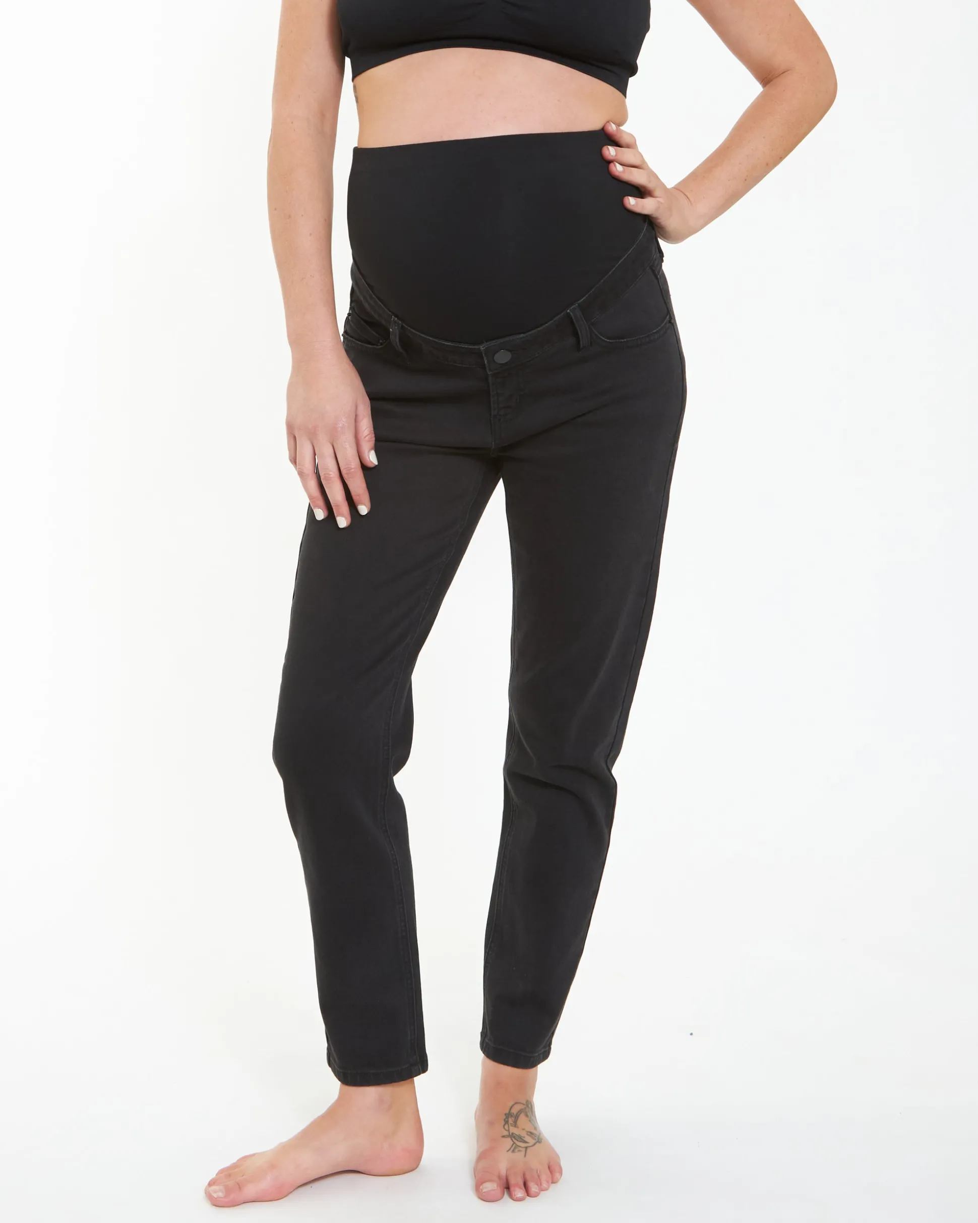 Hunter Over Bump Crop Jean Black