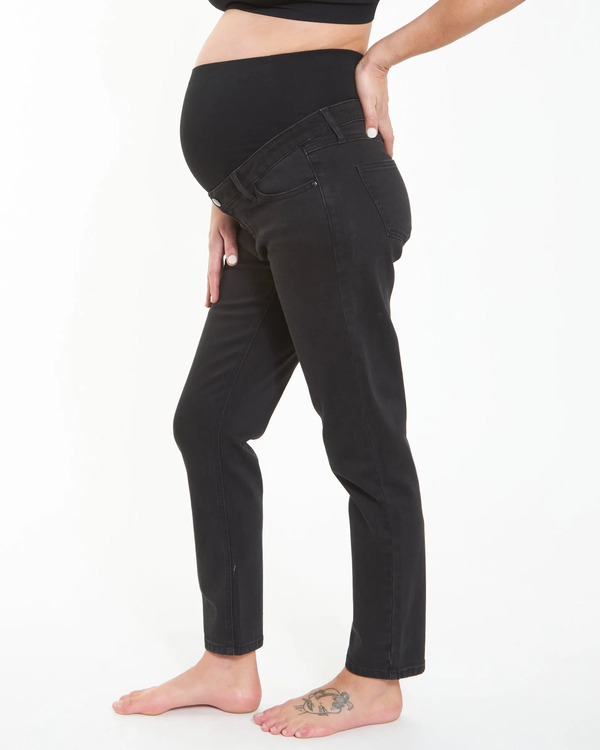 Hunter Over Bump Crop Jean Black