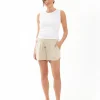 Indi Shirred Linen Short Natural
