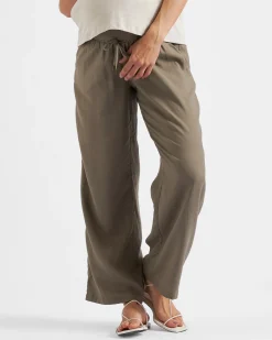 Indi Wide Leg Linen Pant Olive