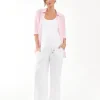Indi Wide Leg Linen Pant White