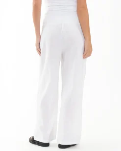 Indi Wide Leg Linen Pant White