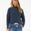 Jade Crop Nursing Knit Denim Marle