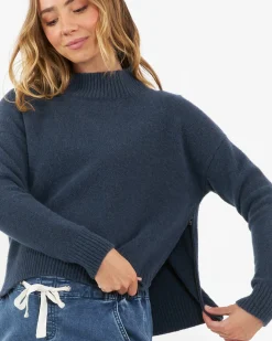 Jade Crop Nursing Knit Denim Marle