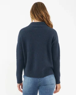 Jade Crop Nursing Knit Denim Marle