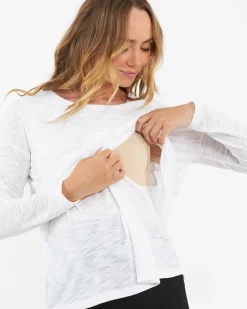 Jazmin Long Sleeve Nursing Top White
