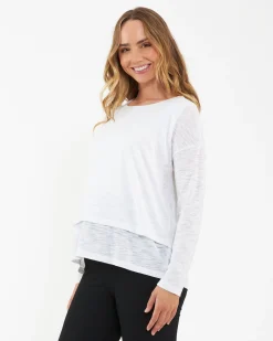 Jazmin Long Sleeve Nursing Top White