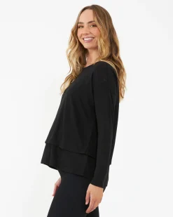 Jazmin Long Sleeve Nursing Top Black