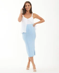 Johnnie Knit Skirt Sky Blue