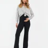 Jonah Rib Flare Pant Black