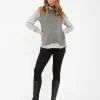 Josie Side Split Knit Vest Grey Marle