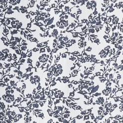 Joyce Shirred Dress  White / Navy
