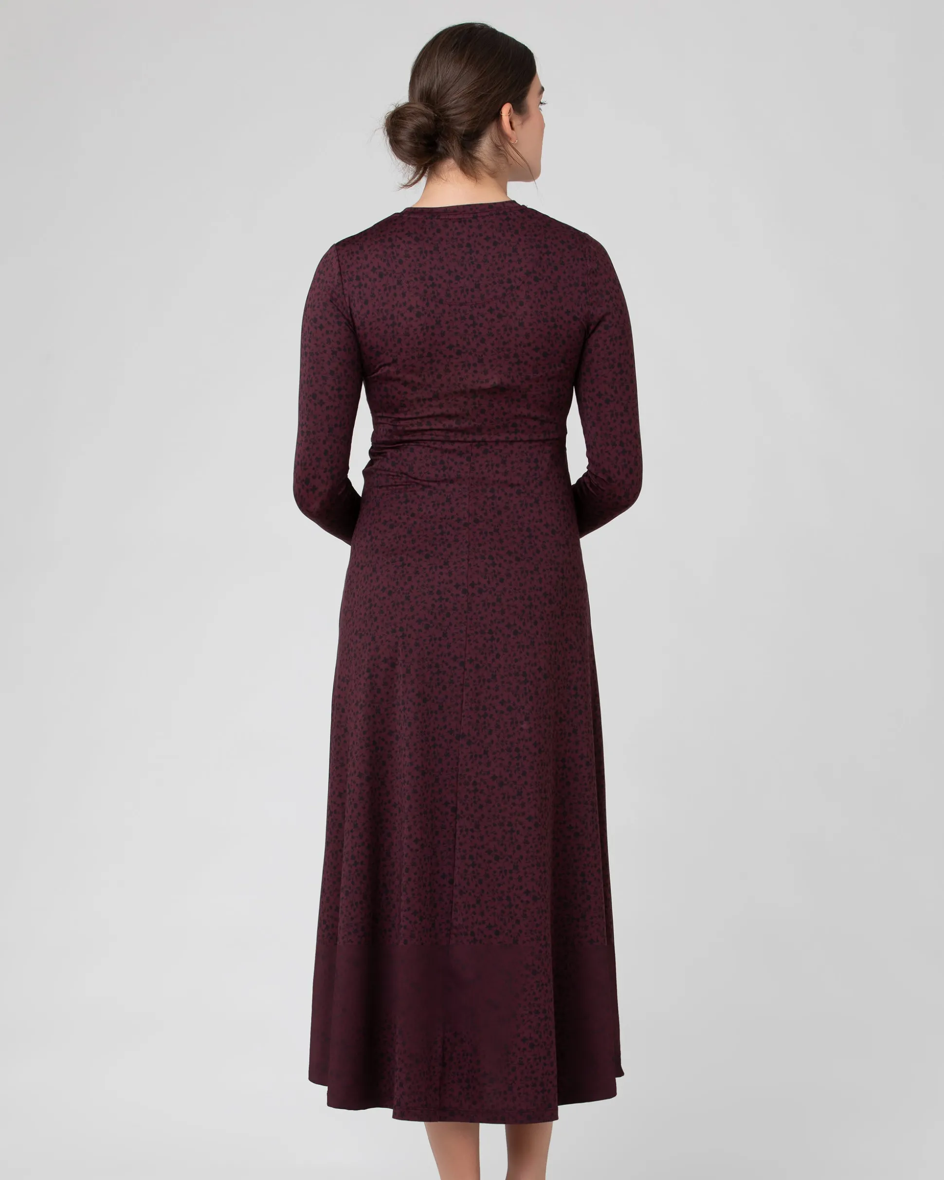 Jude Cross Front Nursing Dress Maroon / Black