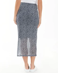 Kara Mesh Skirt  Navy