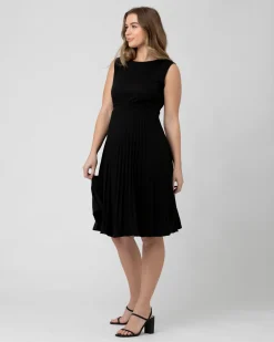 Knife Pleat Dress Black