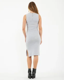Layered Knit Nursing Dress Silver Marle