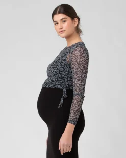 Layla Ruched Top Black / Storm