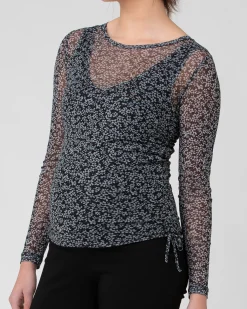 Layla Ruched Top Black / Storm