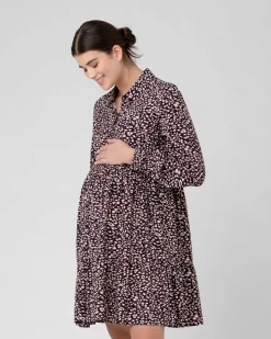Leah Button Through Dress  Midnight