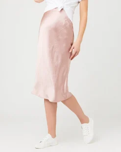 Lexie Satin Skirt Dusty Pink