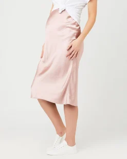 Lexie Satin Skirt Dusty Pink